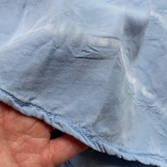 Dex blue & white frayed edge summer tank top - Picture 3 of 6